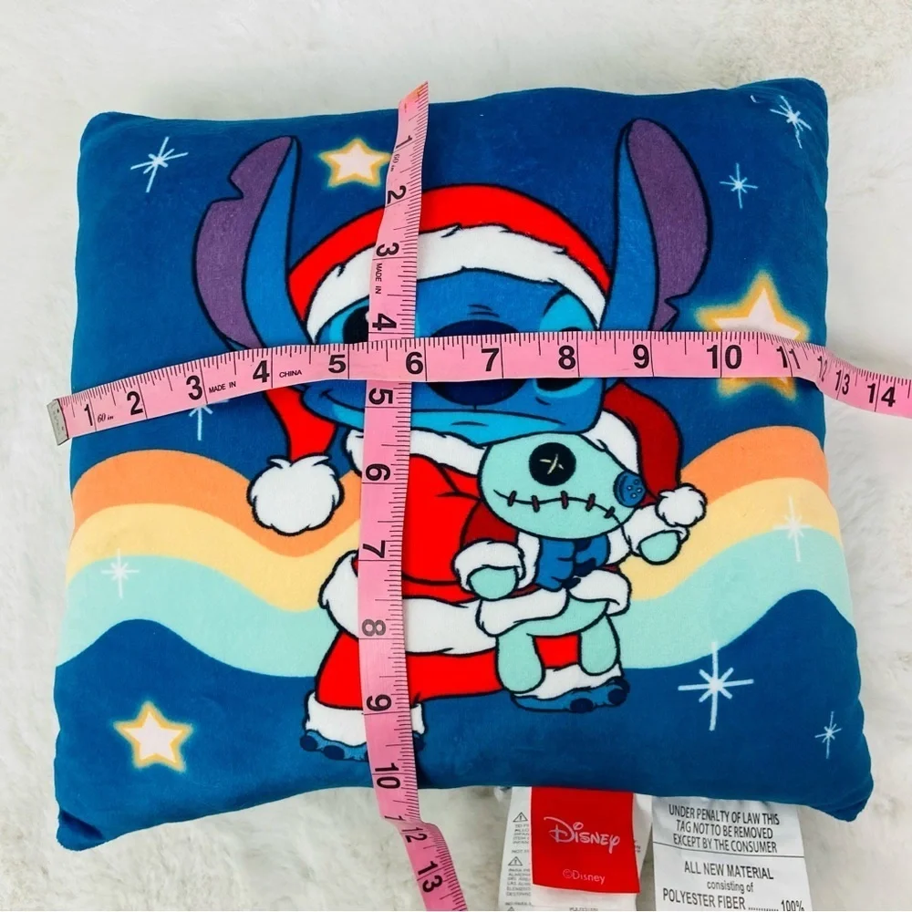 NWOT Disney Stitch Christmas Holiday small blue Pillow